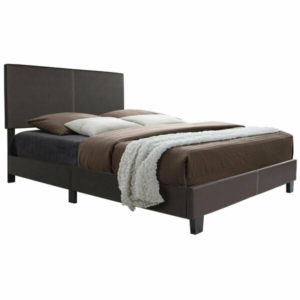 Better Home Nora Faux Leather Upholstered King Size Panel Bed, Tobacco NORA-60-TOB